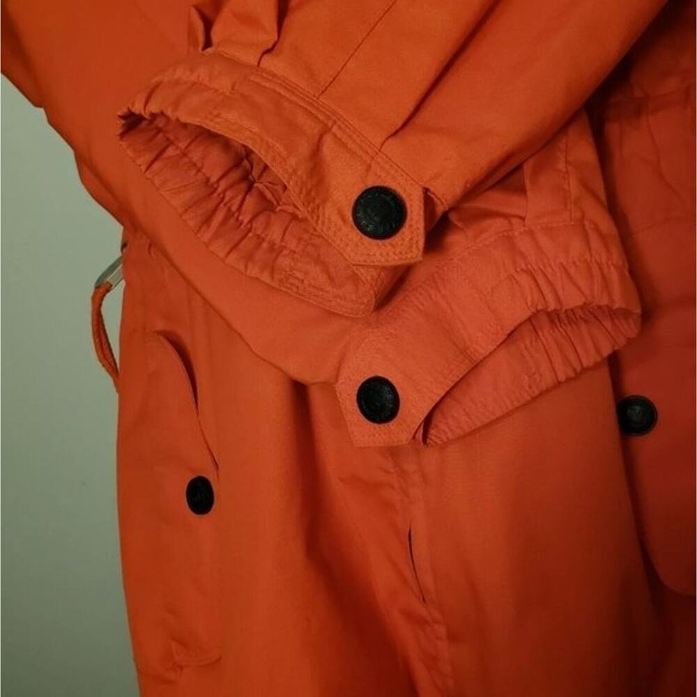 Vintage 90's Mulberry Street Jacket MEDIUM Orange Blue Drawstring Waist - Picture 7 of 11
